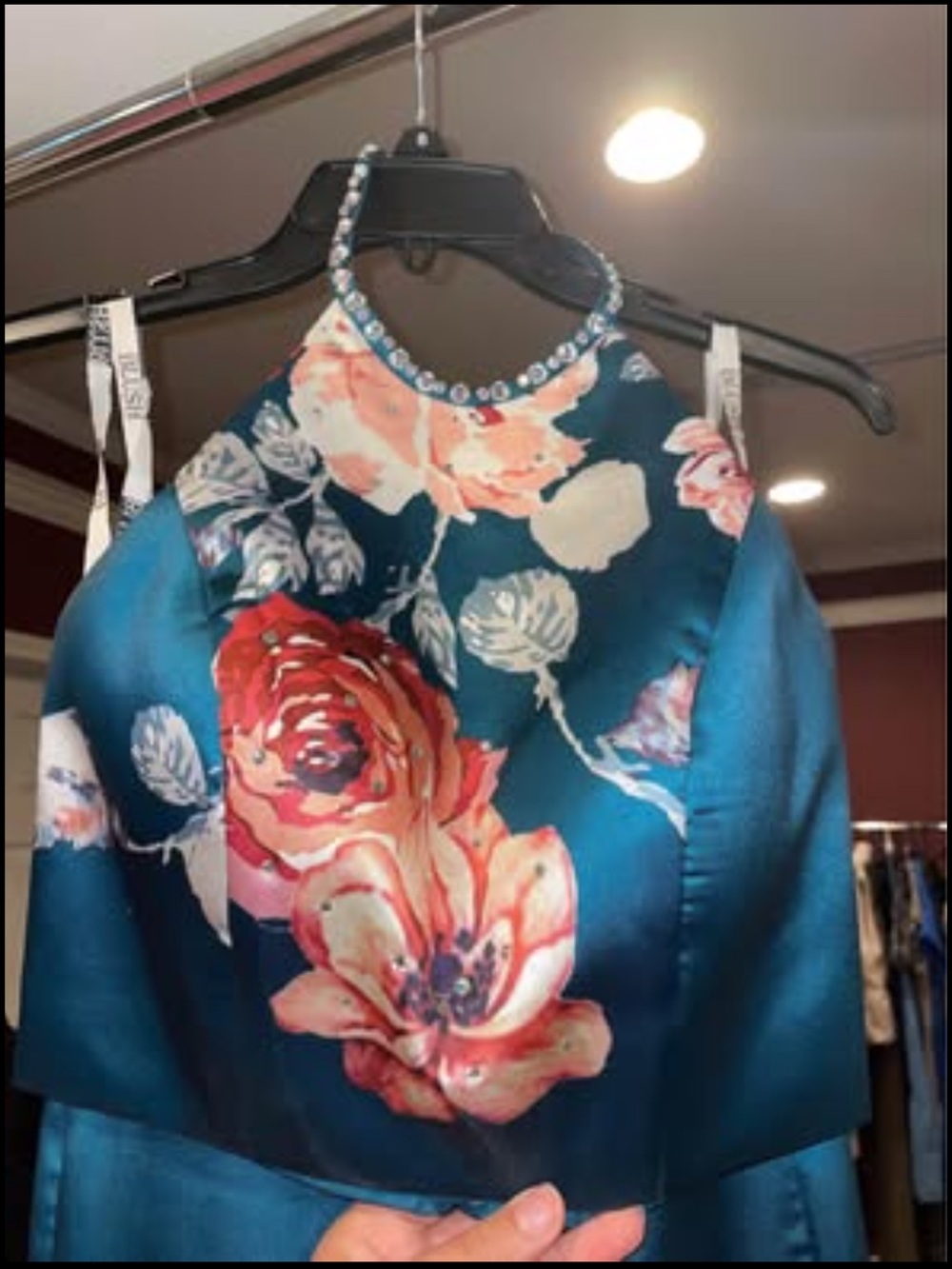 Blush Teal Satin Dress Lining
